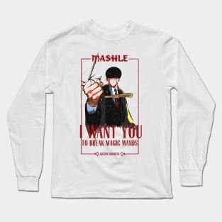 MASHLE: MAGIC AND MUSCLES (I WANT YOU) WHITE (GRUNGE STYLE) Long Sleeve T-Shirt